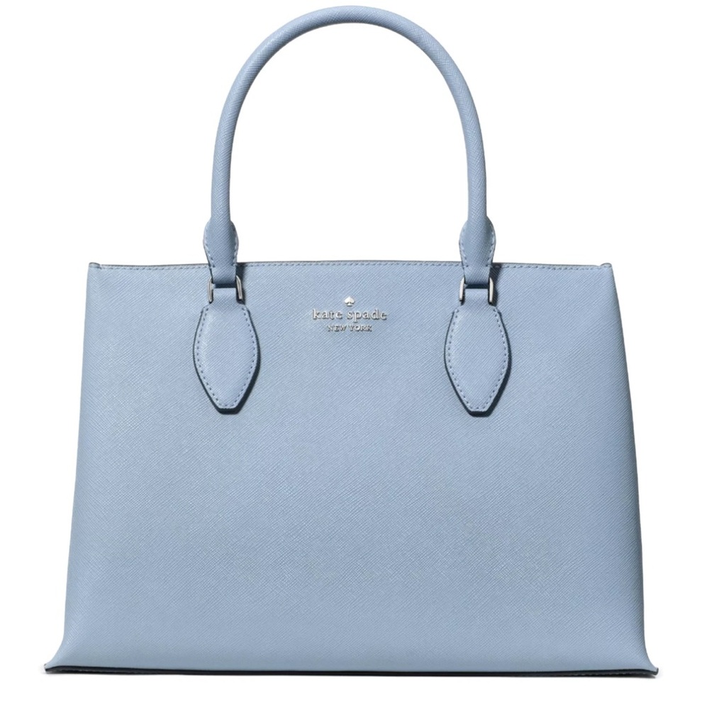 New Kate Spade Rae Medium Satchel Saffiano Muted Blue